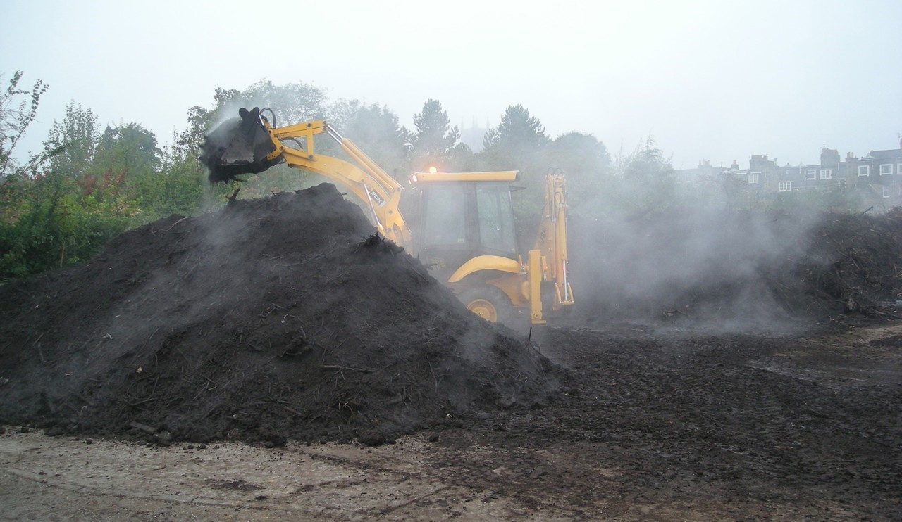 Compost heap in nursery
