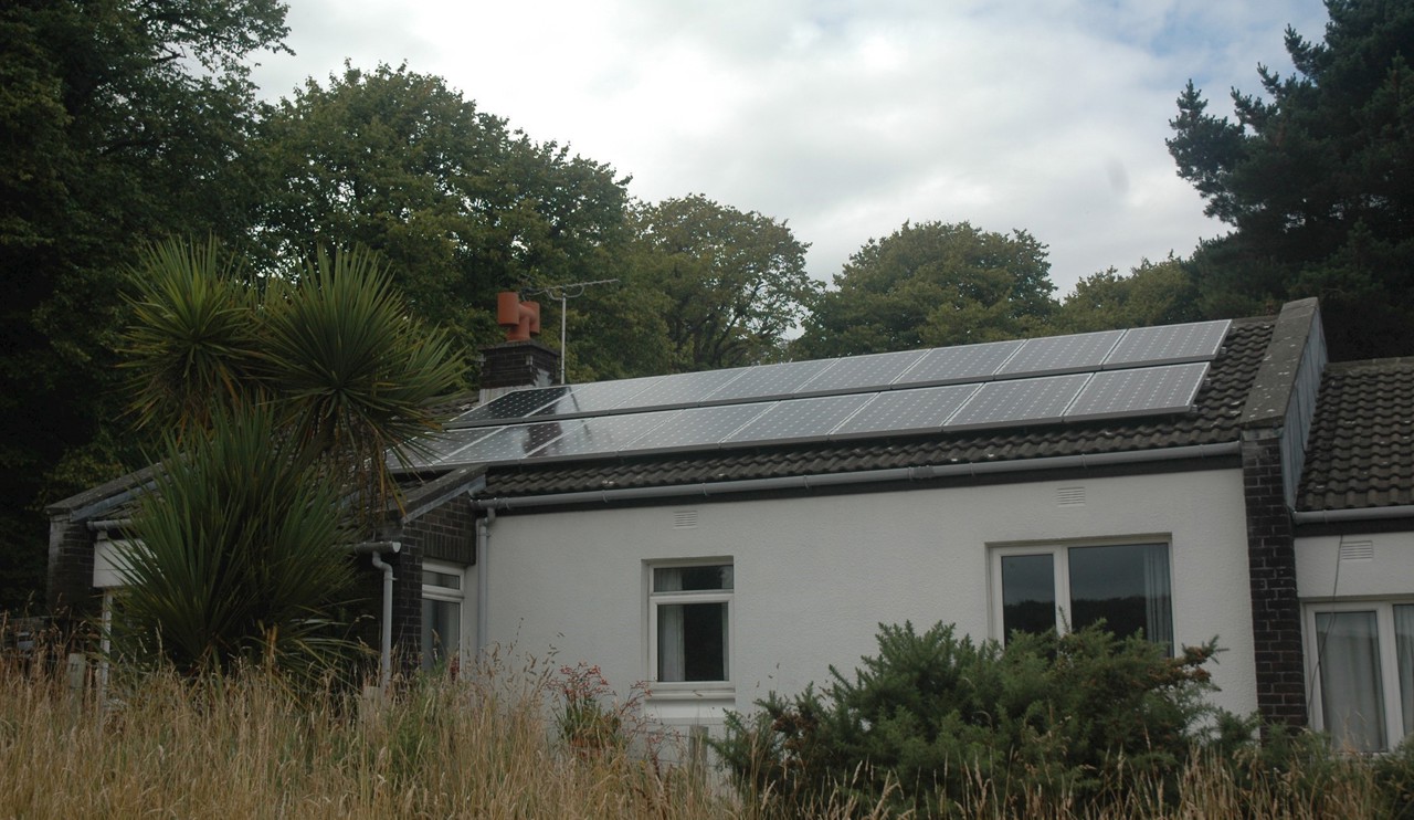 Solar panels on cottage at Logan