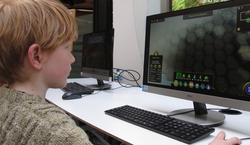 A child using a computer