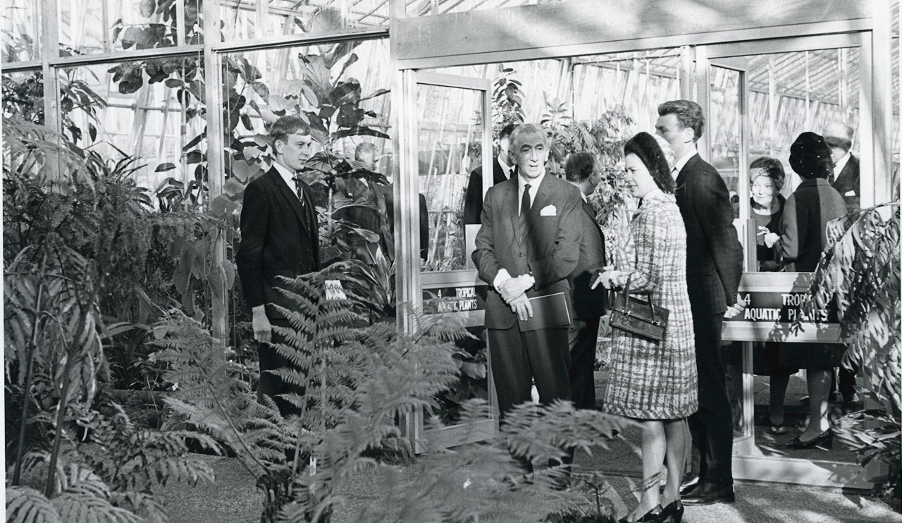 Princess Margaret in the Fern House  at the Exhibition opening (1968)