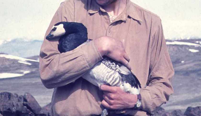 George Argent as a young man - with a goose in Greenland