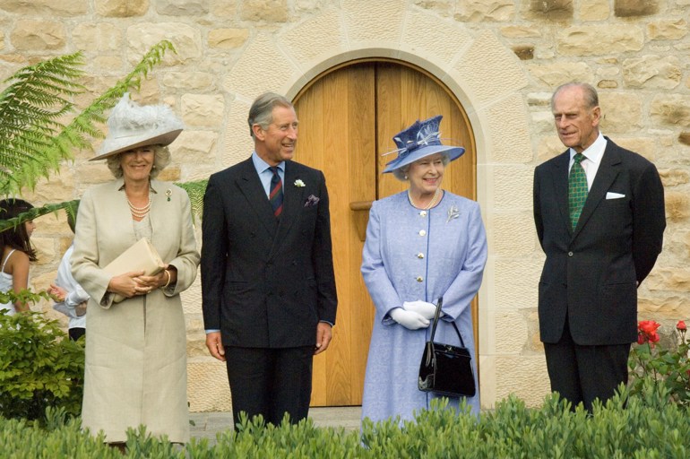 The Duke of Edinburgh with other members of the royal family at the opening of the Queen Mother’s Memorial Garden at the Royal Botanic Garden Edinburgh in 2006.